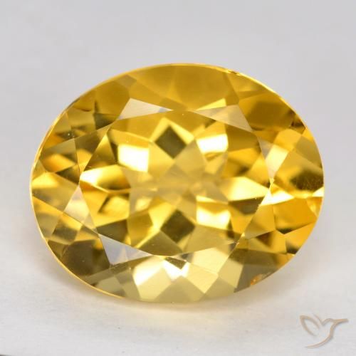 3.43ct 天然 中深金色 黄水晶, 椭圆形, VVS-VS