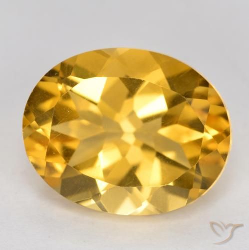 3.50ct 天然 深金橙色 黄水晶, 椭圆形, VVS-VS
