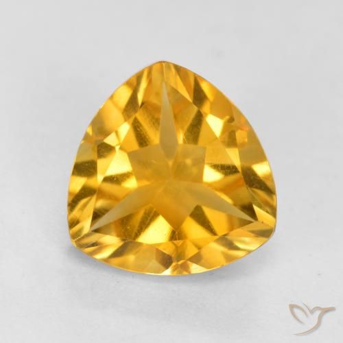 1.16ct 天然 金橙色 黄水晶, 胖三角形, VS
