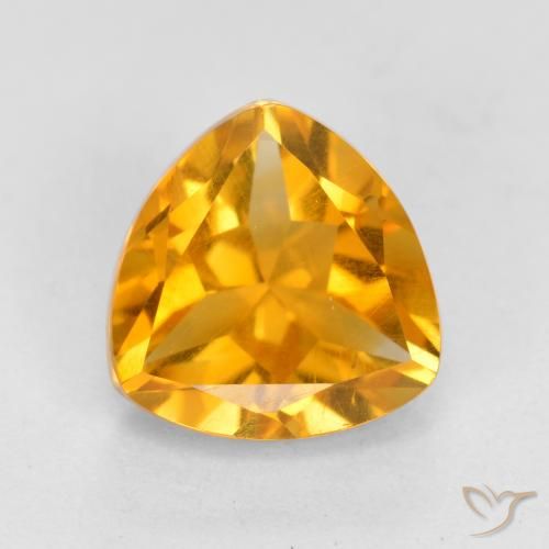 1.16ct 天然 中橙 黄水晶, 胖三角形, VS