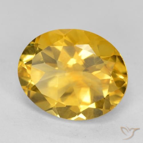 3.46克拉天然黄水晶，椭圆形，VVS-VS
