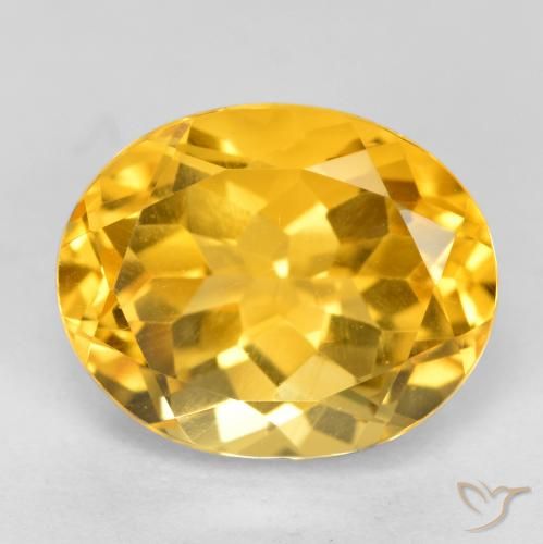 3.68ct 天然 中金 黄水晶, 椭圆形, VVS-VS