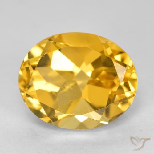 4.15克拉天然黄水晶，椭圆形，VVS