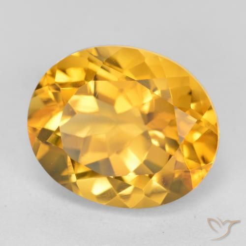 3.90克拉天然黄水晶，椭圆形，VVS