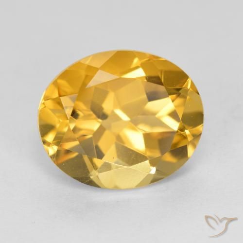 3.93克拉天然黄水晶，椭圆形，VVS