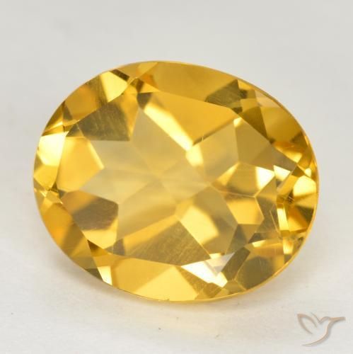3.48克拉天然黄水晶，椭圆形，VVS-VS