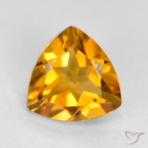 1.16ct 天然 深橙金 黄水晶, 胖三角形, VVS-VS