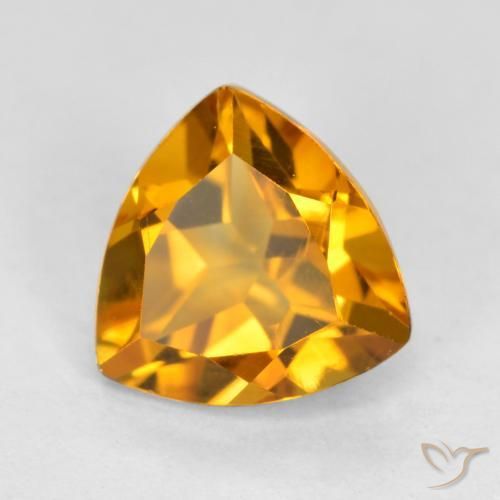 1.16克拉天然黄水晶，胖三角形，VVS-VS