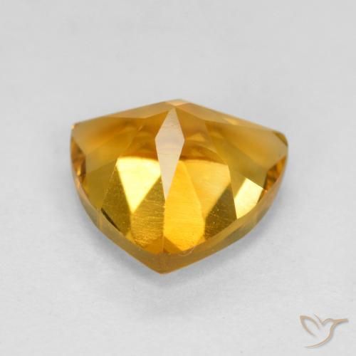1.11克拉天然黄水晶，胖三角形，VVS-VS