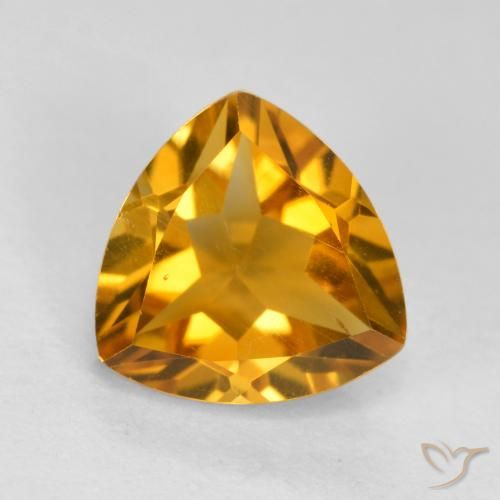 1.16ct 天然 橙金 黄水晶, 胖三角形, VVS-VS