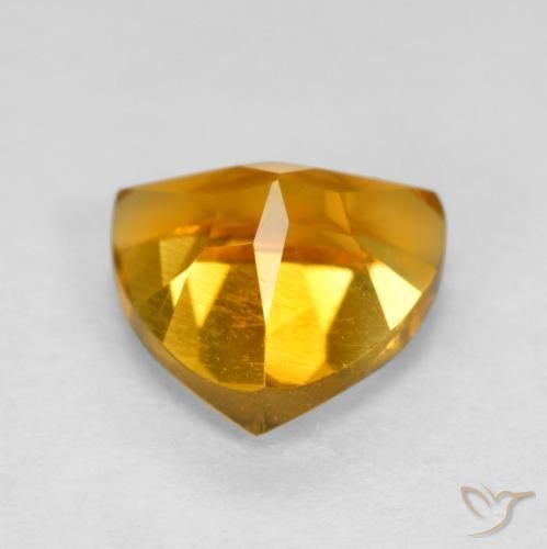 1.16克拉天然黄水晶，胖三角形，VVS-VS