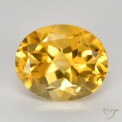 4.11ct 天然 金橙色 黄水晶, 椭圆形, VVS-VS