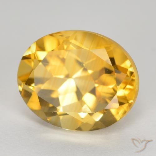 4.11克拉天然黄水晶，椭圆形，VVS-VS