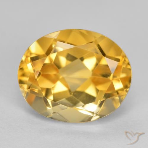4.02ct 天然 中深金色 黄水晶, 椭圆形, VVS