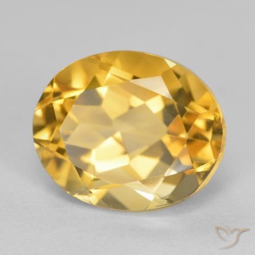 4.02克拉天然黄水晶，椭圆形，VVS