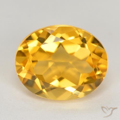 3.92ct 天然 金橙色 黄水晶, 椭圆形, VVS-VS