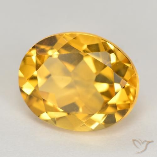 3.92克拉天然黄水晶，椭圆形，VVS-VS