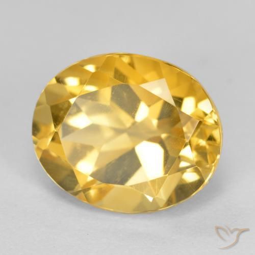 3.80克拉天然黄水晶，椭圆形，VVS-VS