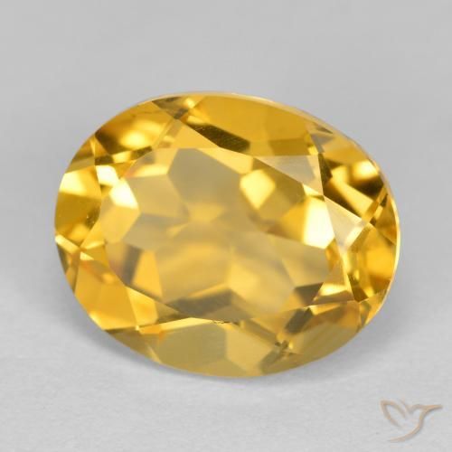 3.37克拉天然黄水晶，椭圆形，VVS-VS