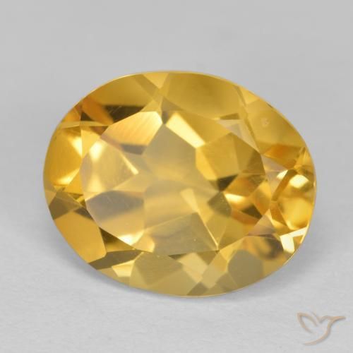 3.39克拉天然黄水晶，椭圆形，VVS-VS