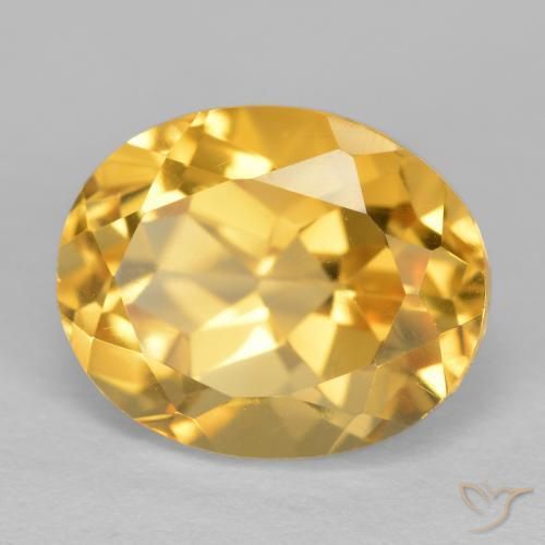 4.06克拉天然黄水晶，椭圆形，VVS-VS