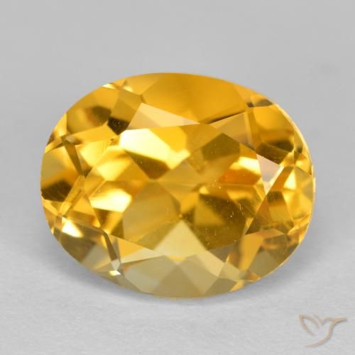 4.03ct 天然 深金色 黄水晶, 椭圆形, VVS