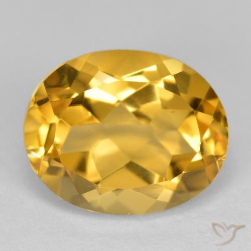 3.91ct 天然 中深金色 黄水晶, 椭圆形, VVS-VS