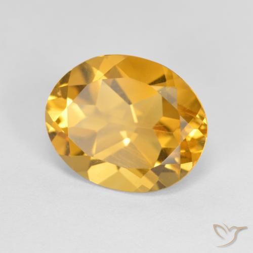 3.20克拉天然黄水晶，椭圆形，VVS-VS