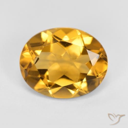 3.17ct 天然 金色 黄水晶, 椭圆形, VVS