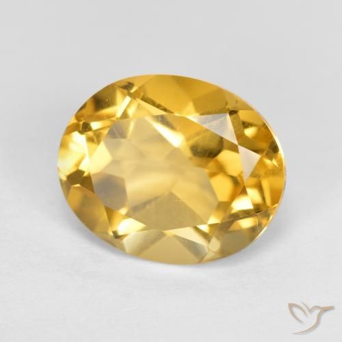 3.65克拉天然黄水晶，椭圆形，VVS-VS