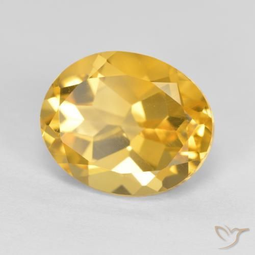 3.76克拉天然黄水晶，椭圆形，VVS