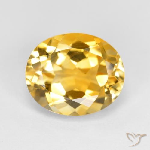 3.63ct 天然 中深金色 黄水晶, 椭圆形, VVS