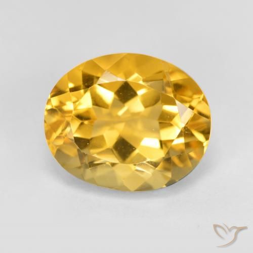 3.97ct 天然 金橙色 黄水晶, 椭圆形, VVS