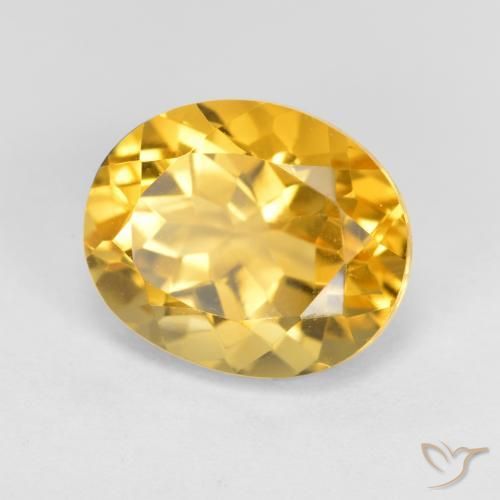 3.97克拉天然黄水晶，椭圆形，VVS