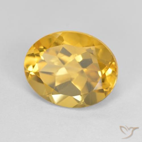 3.37克拉天然黄水晶，椭圆形，VVS-VS