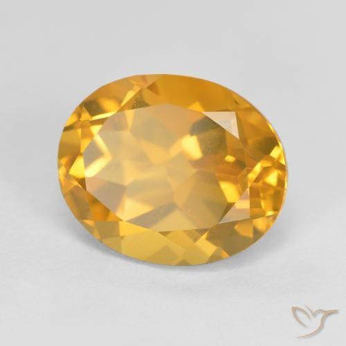 3.54克拉天然黄水晶，椭圆形，VVS-VS