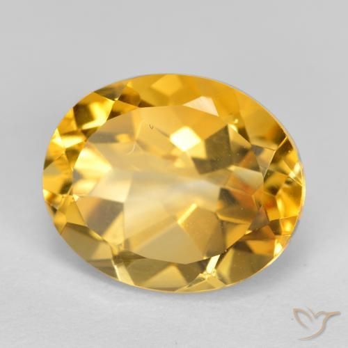 3.68克拉天然黄水晶，椭圆形，VVS-VS