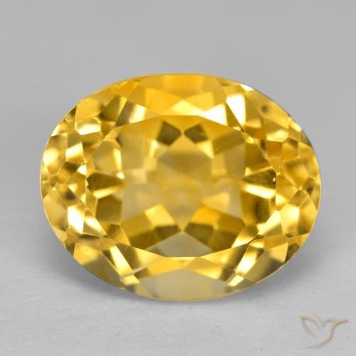 4.44ct 天然 中深金色 黄水晶, 椭圆形, VVS-VS