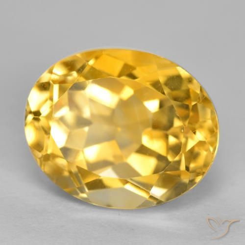 4.44克拉天然黄水晶，椭圆形，VVS-VS