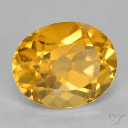 3.86克拉天然黄水晶，椭圆形，VVS-VS