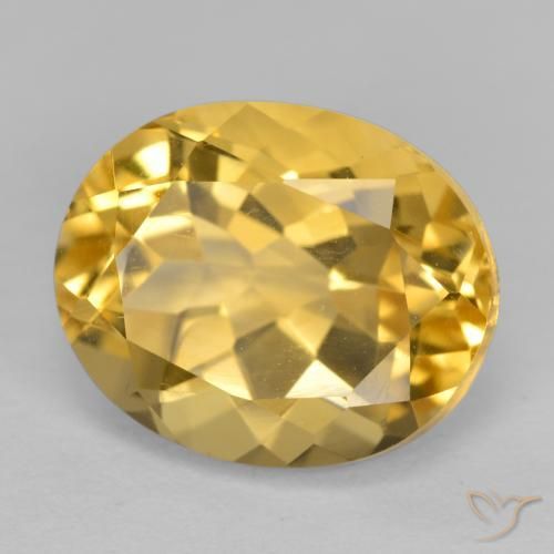 3.66克拉天然黄水晶，椭圆形，VVS