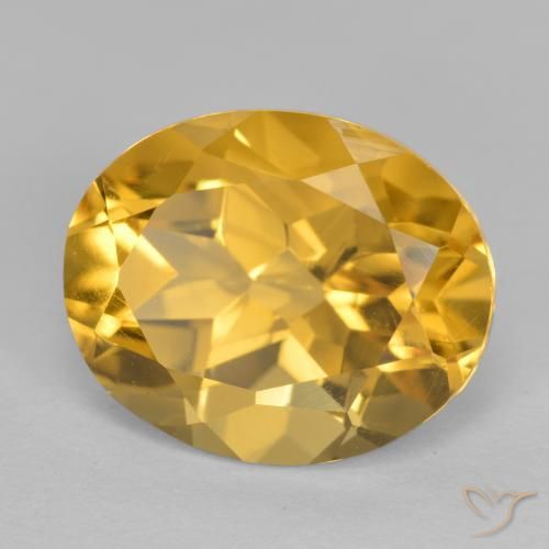 3.52克拉天然黄水晶，椭圆形，VVS-VS