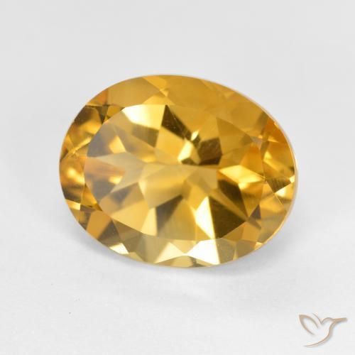 3.91克拉天然黄水晶，椭圆形，VVS