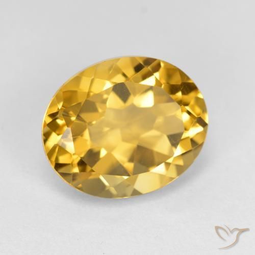 3.44克拉天然黄水晶，椭圆形，VVS