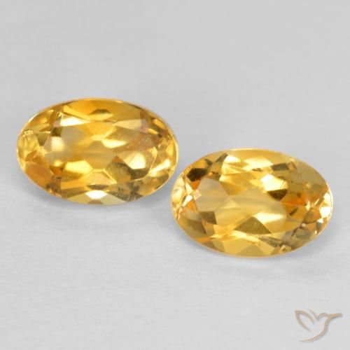 0.90ctw 天然 中深金色 黄水晶, 椭圆形, VS