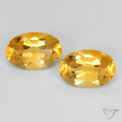 0.84ctw 天然 中深金色 黄水晶, 椭圆形, VS