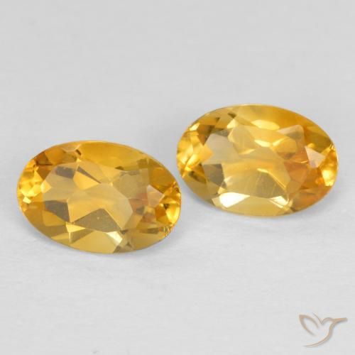 0.84克拉天然黄水晶，椭圆形，VS