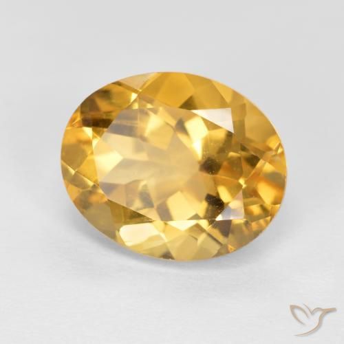 3.42克拉天然黄水晶，椭圆形，VVS-VS