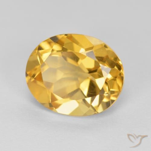 3.65克拉天然黄水晶，椭圆形，VVS-VS