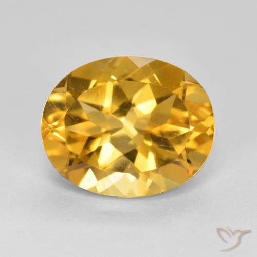 3.50ct 天然 深金色 黄水晶, 椭圆形, VVS-VS